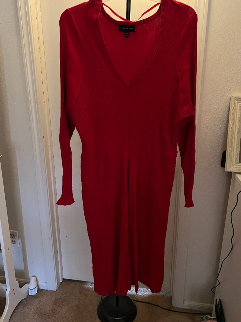 Lane Bryant Red Sweater Dress W 26-28